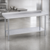Thumbnail image #3 for Duke 60 x 24 Inch 16 Gauge Stainless Steel Work Table with 1-1/8 Inch Riser and Galvanized Undershelf