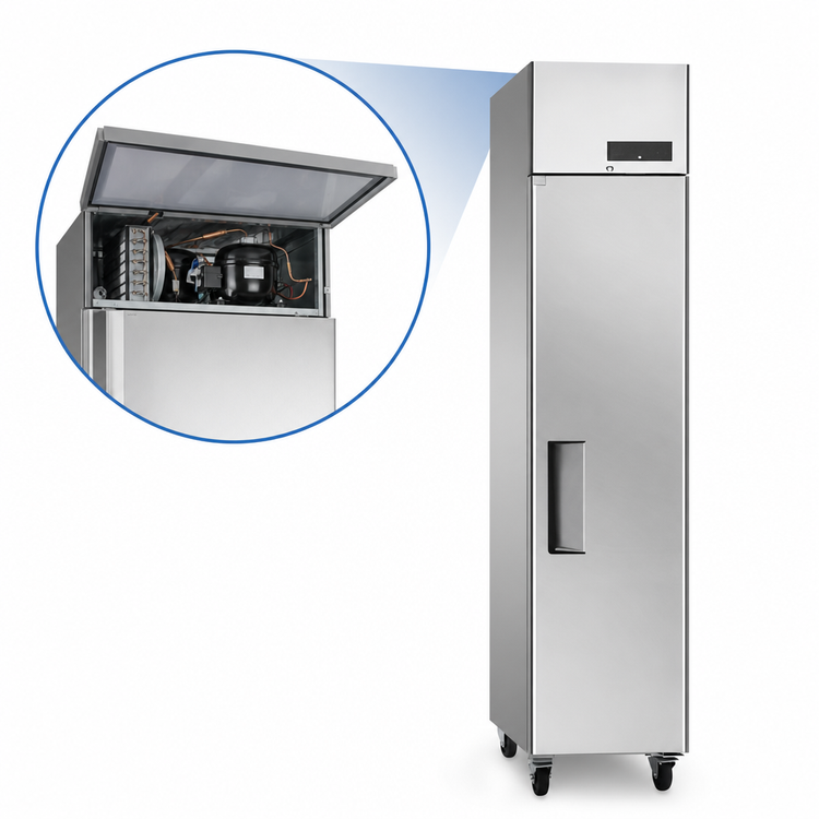 Product image #4 for Atosa One-Section Top-Mount Reach-In Refrigerator, 13 Cu. Ft., Left-Hinged Solid Door, Stainless Steel