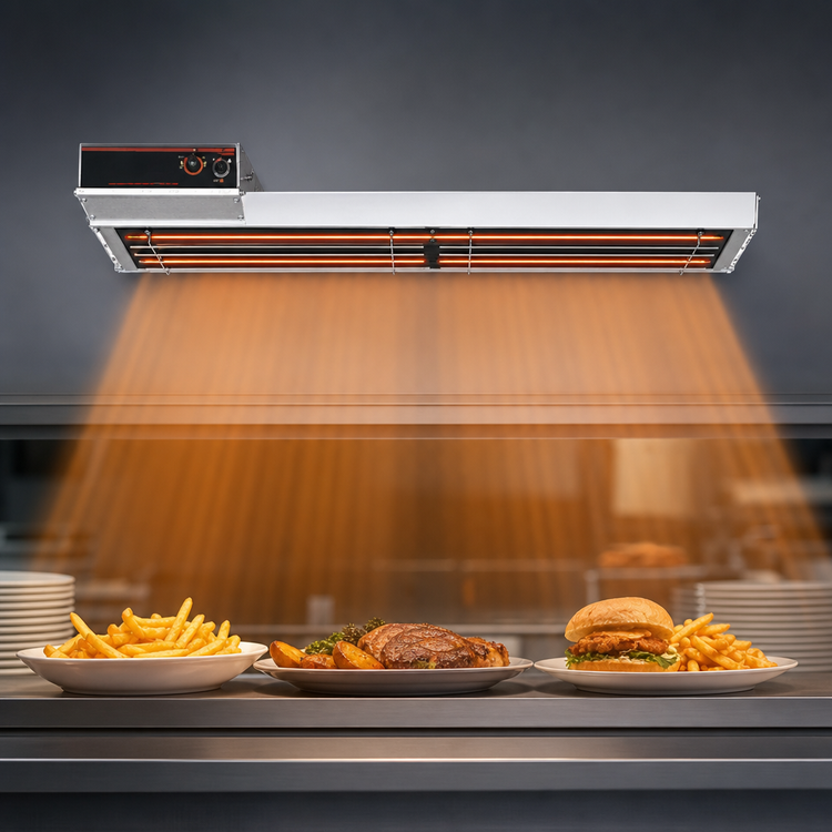 Product image #3 for Hatco Glo-Ray 48-Inch 240V Lighted Dual Infra-Black Strip Heater with 6-Inch Spacer