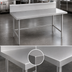 Thumbnail image #3 for Advance Tabco 72 Inch x 30 Inch 304 Stainless Steel Work Table with 10 Inch Backsplash and Open Base