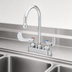 Thumbnail image #3 for T&S Brass B-1141-04-CR 4-Inch Centers Workboard Mixing Faucet with 5-3/4-Inch Swivel Gooseneck