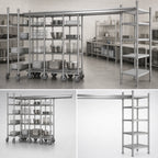 Thumbnail image #3 for Metro TOP-TRACK TTE21C Stationary End Unit Kit, 21-Inch Wide, 86-Inch Chrome Plated Posts
