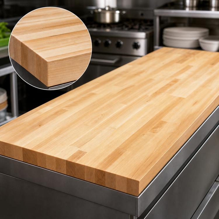 Product image #3 for Boos Block Northern Hard Rock Maple Kitchen Countertop, 120 x 25 x 1-1/2 Inch, Blended Edge Grain, Oil Finish