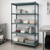 Thumbnail image #3 for Quantum 4-Tier Stationary Wire Plastic Mat Shelving Unit, 42W x 21D x 86H, Green Epoxy