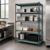 Thumbnail image #3 for Quantum 4-Tier Stationary Wire Plastic Mat Shelving Unit, 36 x 24 x 86 Inches, Green Epoxy