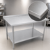 Thumbnail image #3 for John Boos Stallion 84-Inch x 36-Inch 16-Gauge 300-Series Stainless Steel Work Table with Rear Up-Turn and Adjustable Undershelf