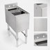Thumbnail image #4 for John Boos Slim-Line Freestanding Underbar Dump Sink with Perforated Dump Basket, 12 x 18 x 32-1/2 Inches, Stainless Steel