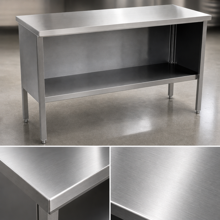 Product image #3 for John Boos EBOS4-3060 Open Front Enclosed Base Stainless Steel Work Table, 60 x 30 Inch, 14 Gauge