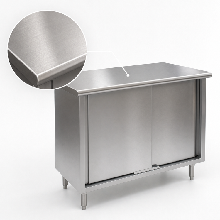 Product image #3 for Eagle Spec-Master 60-Inch W x 30-Inch D Enclosed Work Table with Sliding Doors and 14/304 Stainless Steel Top