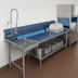 Thumbnail image #3 for Sapphire Manufacturing 72-Inch Left-To-Right Soiled Dishtable with Left-Mounted 20 x 20 x 4-Inch Pre-Rinse Sink