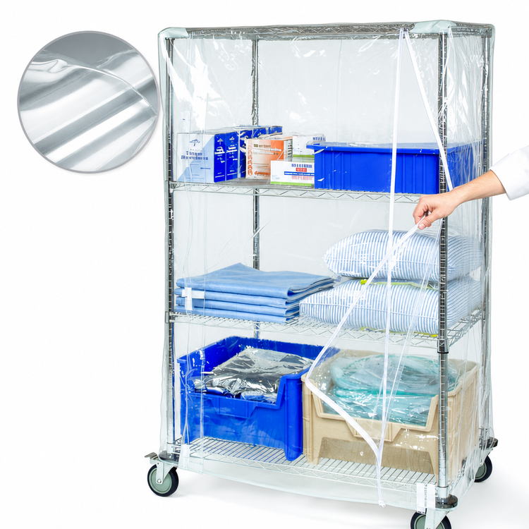 Product image #3 for Quantum Clear Vinyl Wire Cart Cover with Zipper Flap, 24 x 60 x 63 Inches