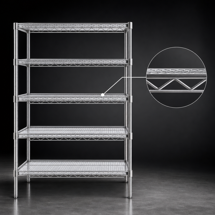 Product image #3 for EagleGard 5-Tier Add-On Wire Shelving Unit, 60 x 18 x 74 Inches