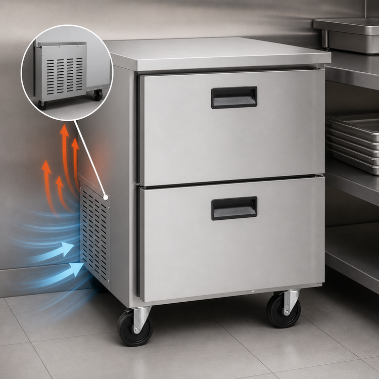 Product image #3 for Centerline 27-Inch Compact Undercounter Drawer Freezer, 6.5 Cu. Ft., Self-Contained Rear-Mount, Stainless Steel