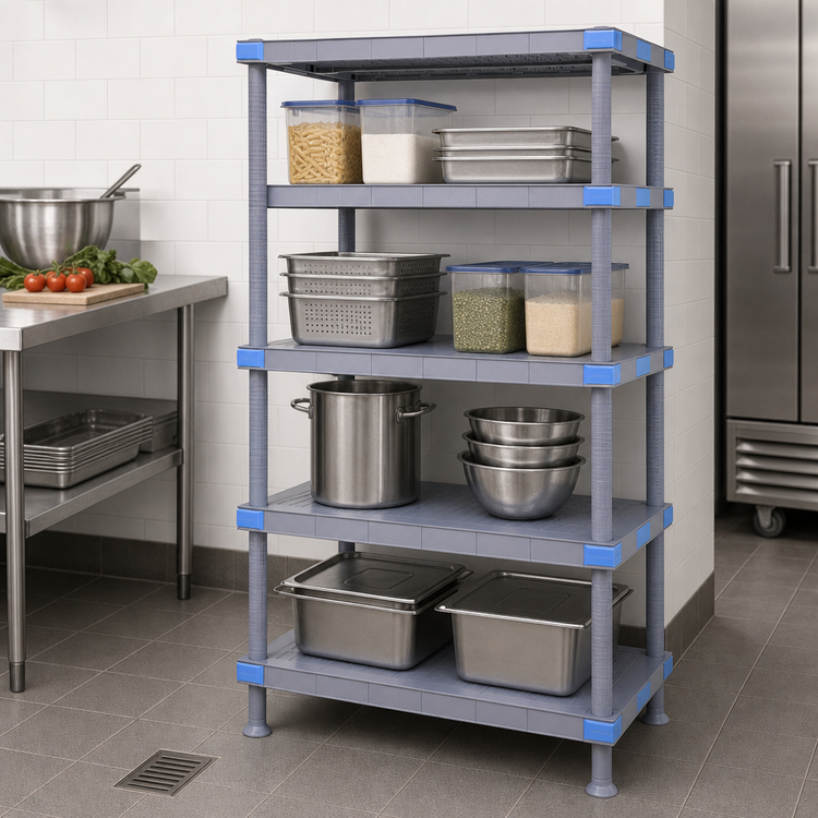 Product image #3 for Quantum Millenia 24-Inch Wide x 21-Inch Deep x 50-Inch High Stationary 4-Shelf Solid Polymer Starter Shelving Unit