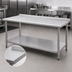 Thumbnail image #3 for BlendPort Budget Series 430 Stainless Steel Work Table with Rear Upturn and Adjustable Undershelf, 48 x 30 Inches