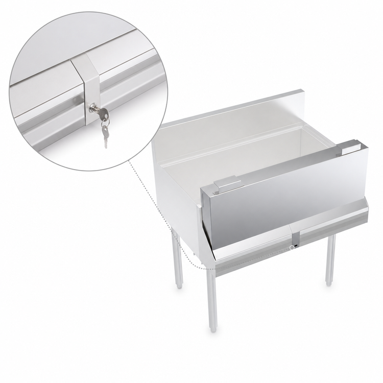 Product image #3 for Krowne Royal Series Single 32-Inch Stainless Steel Speed Rail Locking Cover