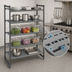 Thumbnail image #3 for Cambro Camshelving Basics Plus 5-Tier Stationary Polymer Shelving Starter Unit, 21 x 48 x 64 Inches, Brushed Graphite