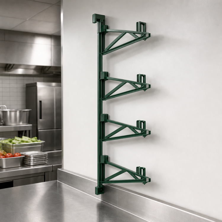 Product image #3 for Eagle Valu-Gard Green Epoxy Adjustable Post Wire Wall Mount Prepackaged Mid Unit for 24-Inch Shelves