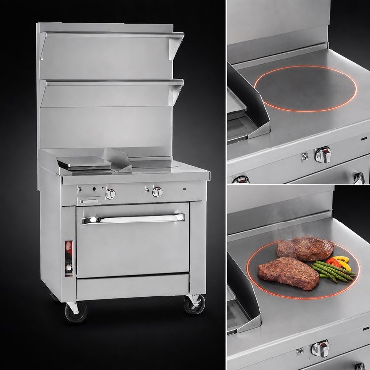 Product image #3 for Southbend Platinum 32-Inch Heavy Duty Gas Range with 16-Inch Hot Top, 16-Inch Griddle, and Convection Oven