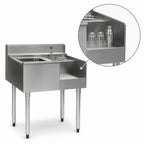 Thumbnail image #3 for Eagle Group 2200 Series BM62-22L 62-Inch Underbar Drainboard/Ice Bin/Blender Unit with Center Ice Bin, Liquid Waste Chute, 120V Receptacle