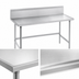 Thumbnail image #3 for Advance Tabco 60-Inch x 24-Inch Open Base Work Table with 10-Inch Backsplash, 304 Stainless Steel Top, and Galvanized Legs