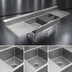 Thumbnail image #3 for John Boos Pro-Bowl 3-Compartment Stainless Steel Platter Sink with Left and Right Drainboards