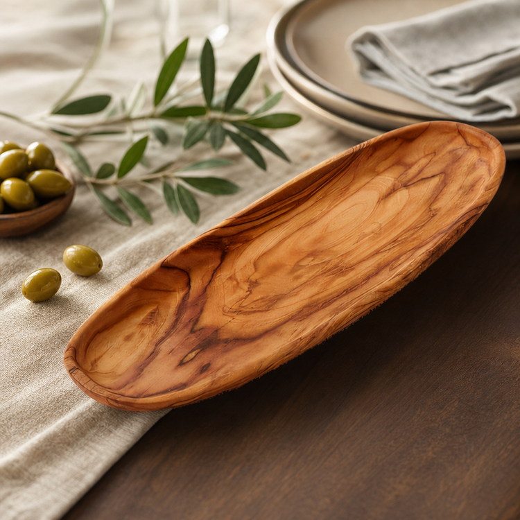 Product image #3 for American Metalcraft Oblong Olive Wood Serving Board, 12 x 4-1/2 x 1 Inch