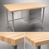Thumbnail image #3 for John Boos 96-Inch x 30-Inch Northern Hard Rock Maple Wood Top Work Table with Open Cabinet Base and 3 Drawers