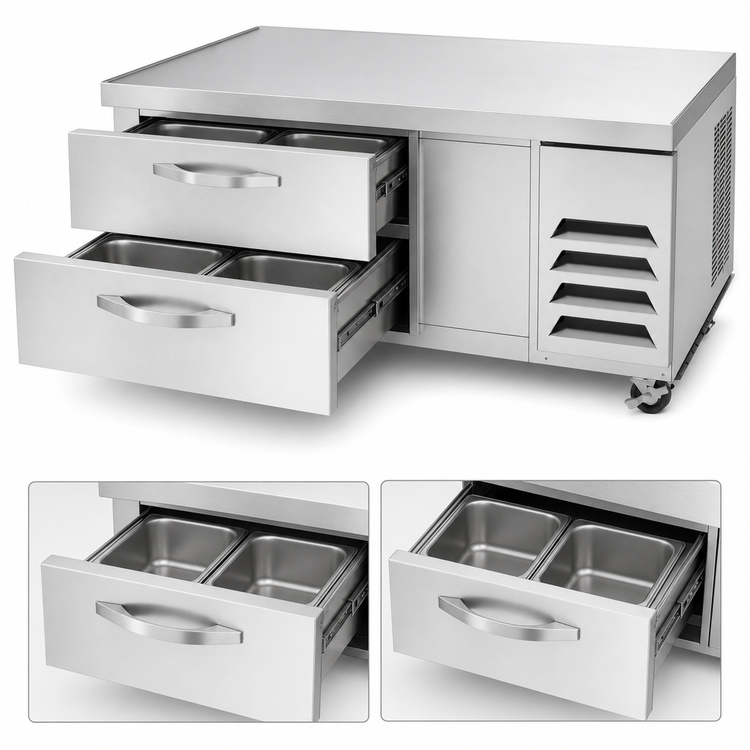 Product image #3 for Beverage-Air One-Section 52-Inch Worktop Cook Stand Freezer with 2 Drawers