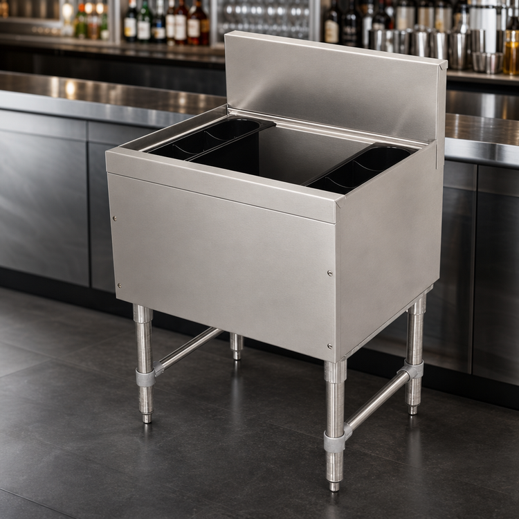 Product image #3 for Advance Tabco Prestige Supreme 30-Inch Wide Stainless Steel Bar Ice Bin, No Cold Plate, 89 lb Capacity