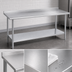 Thumbnail image #3 for Duke 84-Inch x 24-Inch Stainless Steel Work Table, 36-Inch High, with 1-1/8-Inch Riser and Galvanized Undershelf