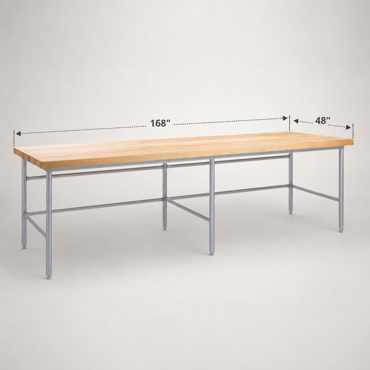 Product image #3 for John Boos Stainless Steel Baker's Table Frame for 168"W x 48"D Top