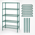 Thumbnail image #3 for Quantum Wire Shelving Starter Kit, 42 x 12 x 86 Inches, 5 Shelves, Green Epoxy Antimicrobial Finish