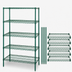 Thumbnail image #3 for 54-Inch W x 14-Inch D x 54-Inch H 5-Shelf Green Epoxy Wire Shelving Starter Kit