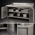 Thumbnail image #3 for Advance Tabco Special Value Enclosed Work Table with Cabinet Base and Hinged Doors, 120 in. W x 30 in. D, 16-Gauge 304 Stainless Steel Top, 5 in. Backsplash