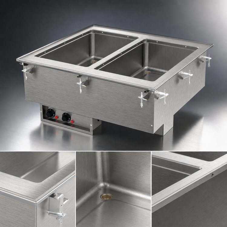 Product image #3 for Vollrath Two-Well Drop-In Electric Hot Food Well Unit, 208-240V, Infinite Controls, Full-Size Pan Capacity