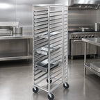Thumbnail image #3 for Channel Manufacturing SSPR-5E3 Stainless Steel Mobile End-Load Steam Table Pan Rack, 5-Slide, 36 in H, Holds 12 x 20 in Pans