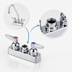 Thumbnail image #3 for T&S Brass Workboard Mixing Faucet, 4-Inch Centers, Deck Mount, Less Nozzle
