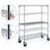 Thumbnail image #3 for Metro Super Erecta Super Adjustable Wire Stem Caster Cart, 60 x 24 x 69 Inches, 4 Shelves, Chrome