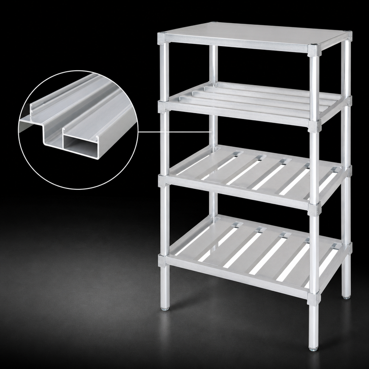 Product image #3 for Channel Aluminum Adjustable E-Channel Shelf, 60W x 24D x 2H