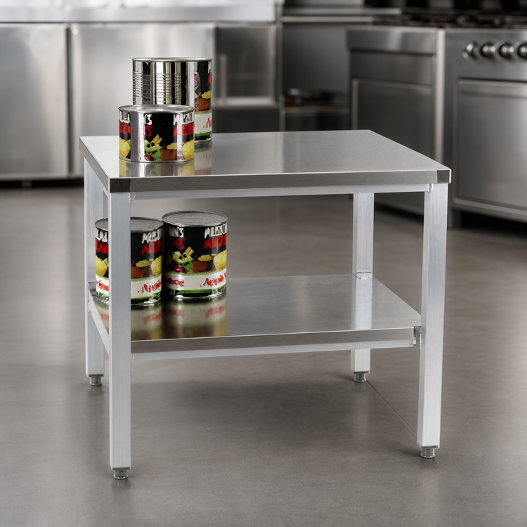 Product image #3 for New Age Stationary Open-Base Aluminum Equipment Stand with Stainless Steel Top, 24 x 29 x 24 Inches