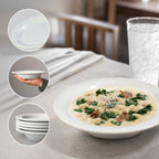 Thumbnail image #3 for CFS Brands Sierrus™ 3303602 12 oz White Melamine Rimmed Bowl, 7-1/4 in Diameter, Elevated Foot Case of 24