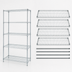 Thumbnail image #3 for Quantum 5-Shelf Stationary Wire Shelving Starter Kit, 36 x 12 x 86 Inches, 304 Stainless Steel