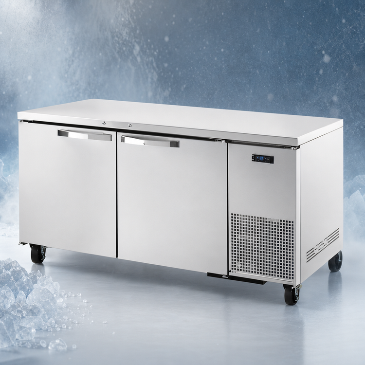 Product image #3 for True SPEC SERIES 2-Section Deep Undercounter Freezer, -10°F, Stainless Steel Top, Side-Mounted Self-Contained Refrigeration