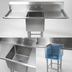 Thumbnail image #3 for John Boos Pro-Bowl Single-Compartment Sink with Left and Right Drainboards, 87-1/4 Inch Wide, 14-Gauge Stainless Steel
