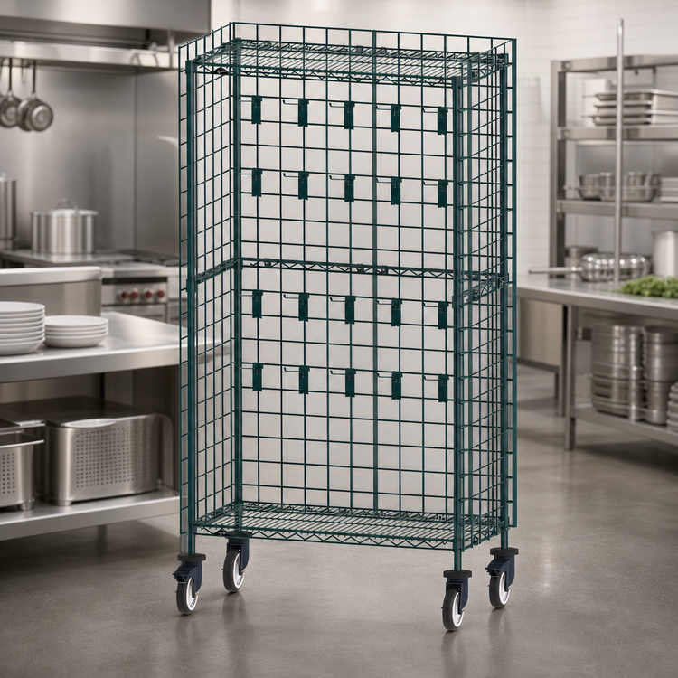 Product image #4 for Metro SmartWall Mobile Utensil Rack with 4 Wire Grids and 20 Prong Hooks