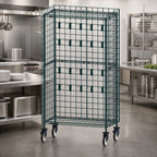 Thumbnail image #4 for Metro SmartWall CR183670-UTNK3 Mobile Utensil Rack with 4 Wire Grids, 20 Prong Hooks, and Epoxy-Coated Finish
