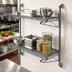 Thumbnail image #3 for Quantum Cantilever Double Shelf Post Wall-Mount Wire Shelving Unit, 48 x 18 Inches, Gray Epoxy Antimicrobial Finish