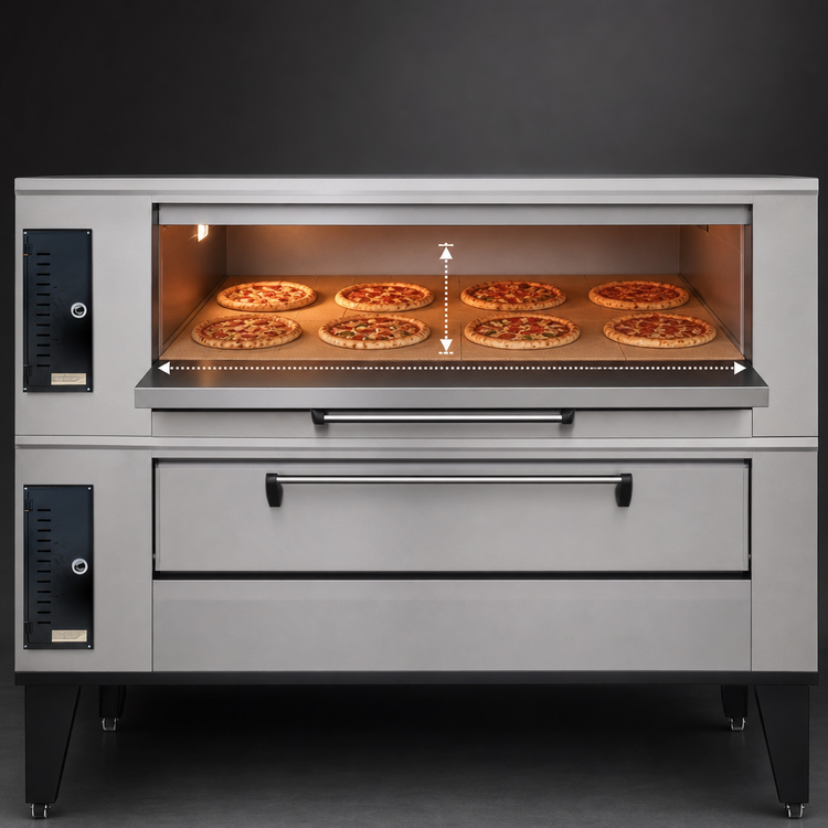 Product image #3 for Marsal SD-10866 Single Deck Gas Pizza Oven with Brick Deck, 8 x 18-Inch Pie Capacity