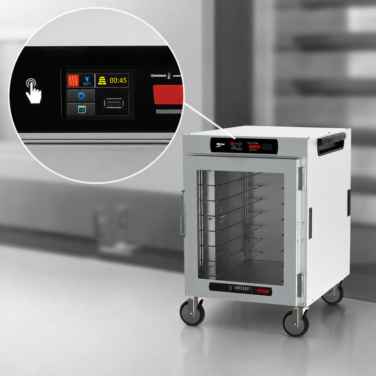 Product image #4 for Metro HotBlox™ Wide 8-Pan Insulated Heated Holding Cabinet, Half-Height Mobile, Digital Touchscreen, Clear Door